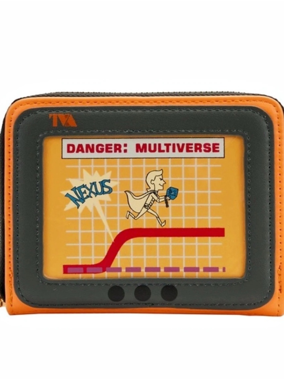 Loungefly Marvel Loki TVA Miss Minutes Zip Around Wallet Orange & Black Wallet